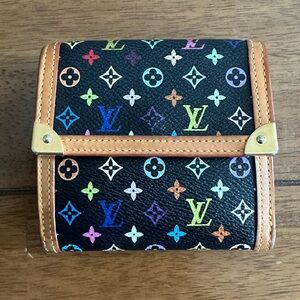 Louis Vuitton Murakami Black Multicolor Wallet